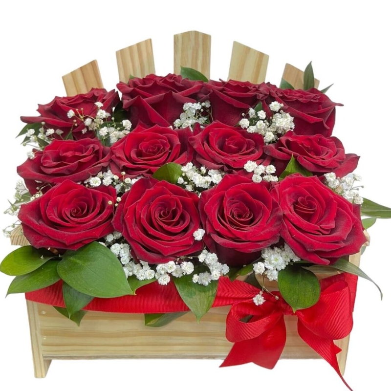 Arreglo Floral Sillita de 12 rosas