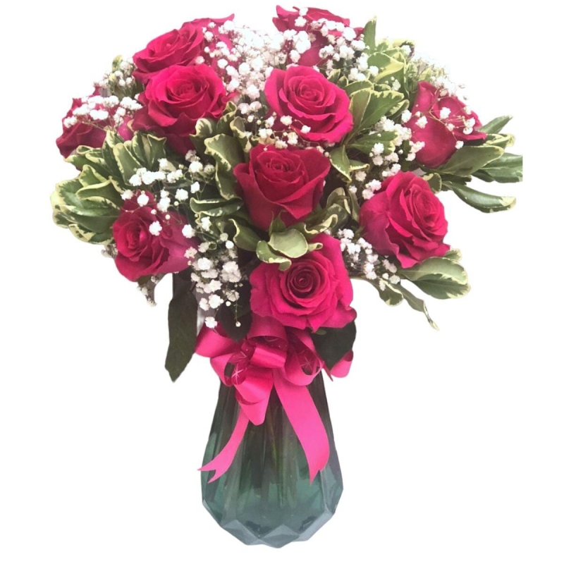 Arreglo Florero de 12 Rosas